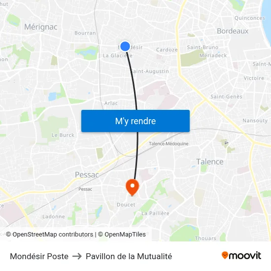 Mondésir Poste to Pavillon de la Mutualité map