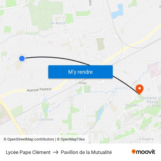Lycée Pape Clément to Pavillon de la Mutualité map