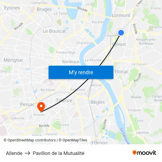 Allende to Pavillon de la Mutualité map