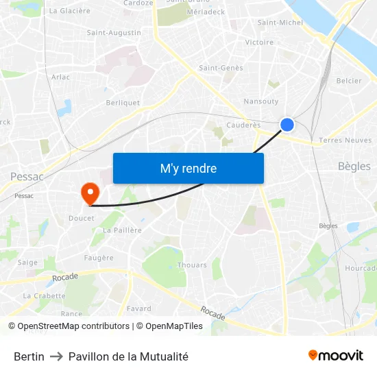 Bertin to Pavillon de la Mutualité map