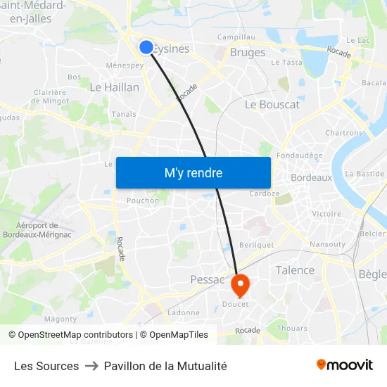 Les Sources to Pavillon de la Mutualité map
