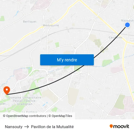 Nansouty to Pavillon de la Mutualité map