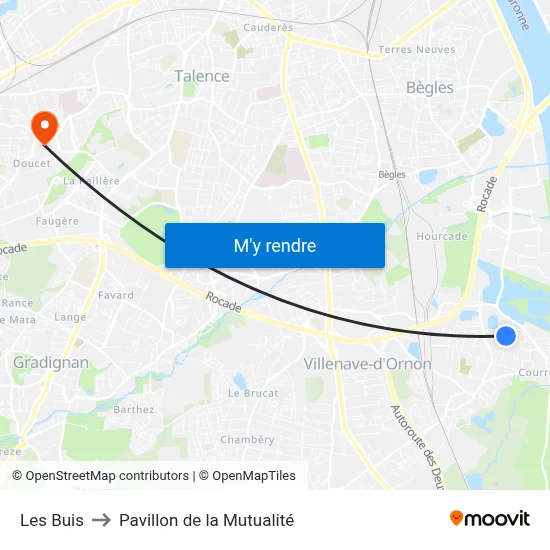 Les Buis to Pavillon de la Mutualité map