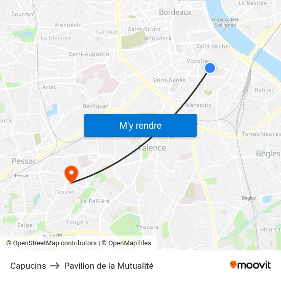 Capucins to Pavillon de la Mutualité map