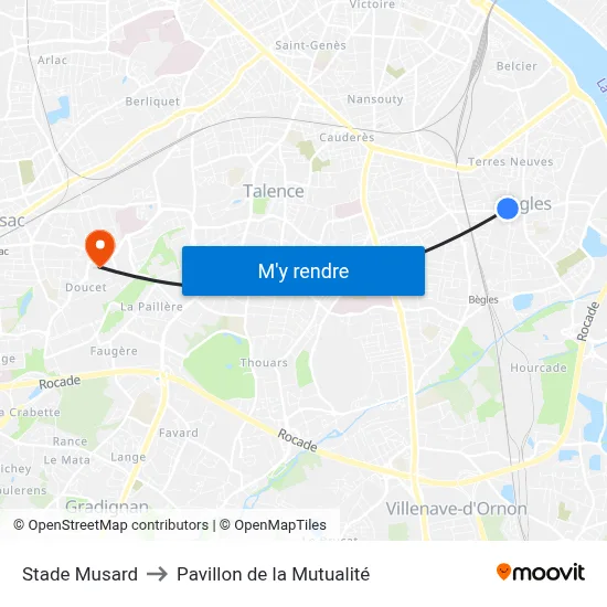 Stade Musard to Pavillon de la Mutualité map