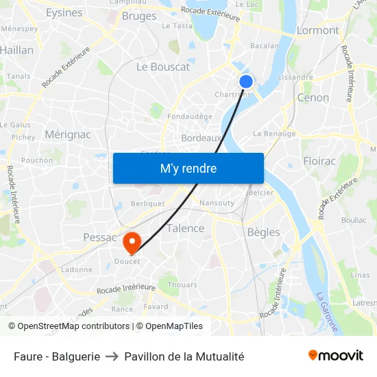 Faure - Balguerie to Pavillon de la Mutualité map