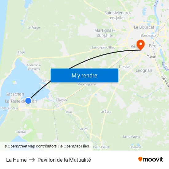 La Hume to Pavillon de la Mutualité map
