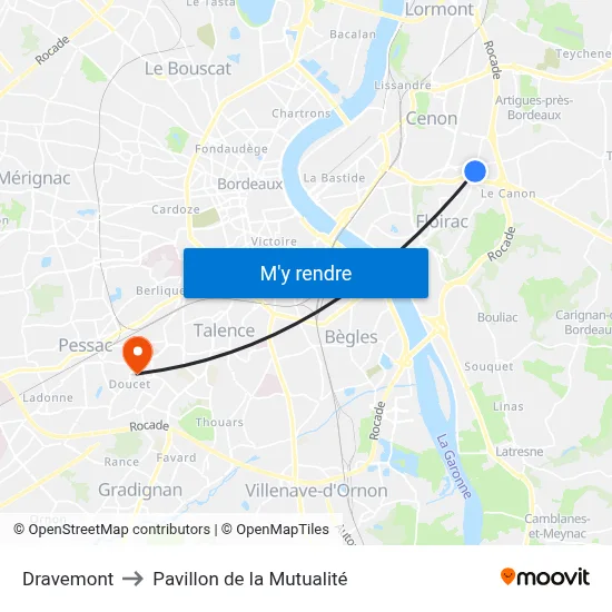 Dravemont to Pavillon de la Mutualité map