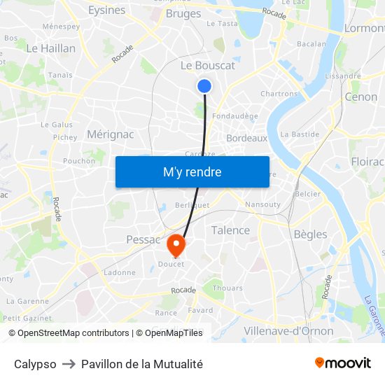 Calypso to Pavillon de la Mutualité map