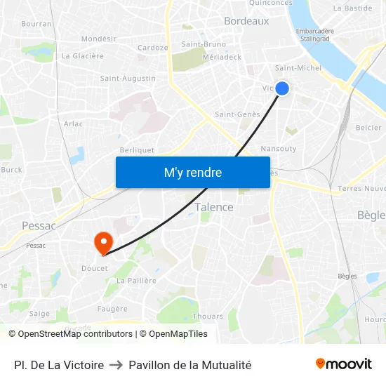Pl. De La Victoire to Pavillon de la Mutualité map