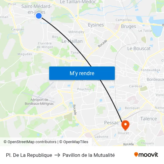Pl. De La Republique to Pavillon de la Mutualité map