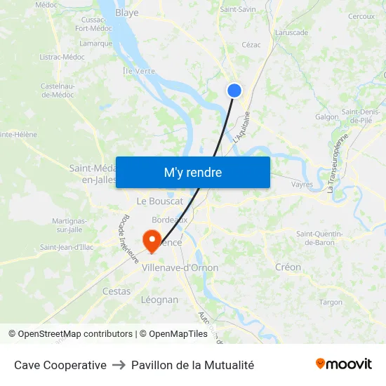 Cave Cooperative to Pavillon de la Mutualité map