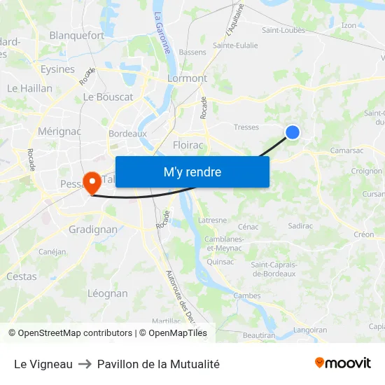 Le Vigneau to Pavillon de la Mutualité map