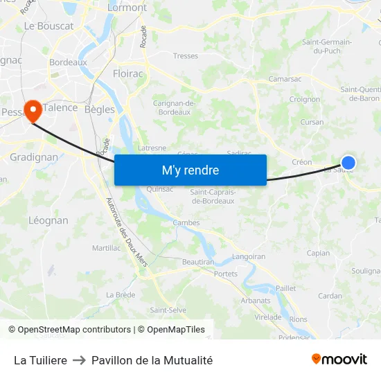 La Tuiliere to Pavillon de la Mutualité map