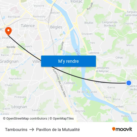 Tambourins to Pavillon de la Mutualité map