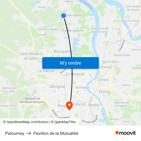 Paloumey to Pavillon de la Mutualité map