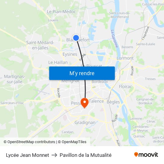 Lycée Jean Monnet to Pavillon de la Mutualité map