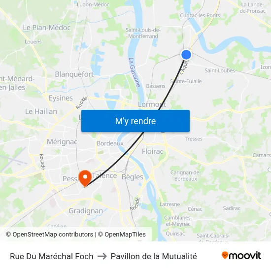 Rue Du Maréchal Foch to Pavillon de la Mutualité map