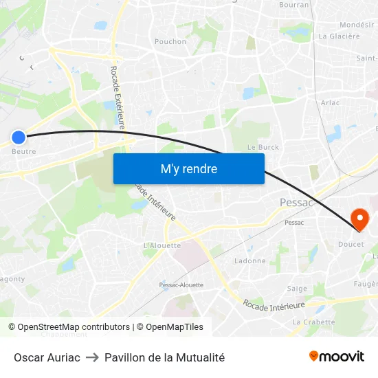 Oscar Auriac to Pavillon de la Mutualité map
