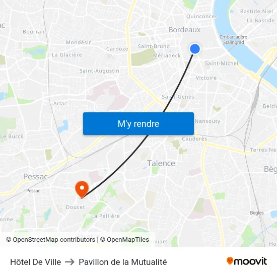 Hôtel De Ville to Pavillon de la Mutualité map