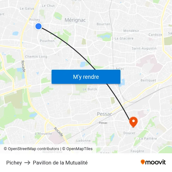 Pichey to Pavillon de la Mutualité map