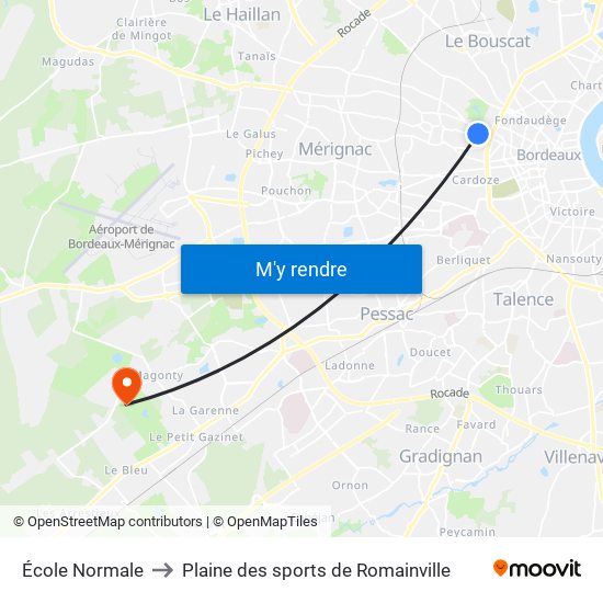 École Normale to Plaine des sports de Romainville map