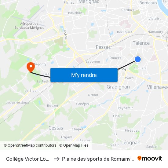 Collège Victor Louis to Plaine des sports de Romainville map