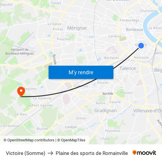 Victoire (Somme) to Plaine des sports de Romainville map