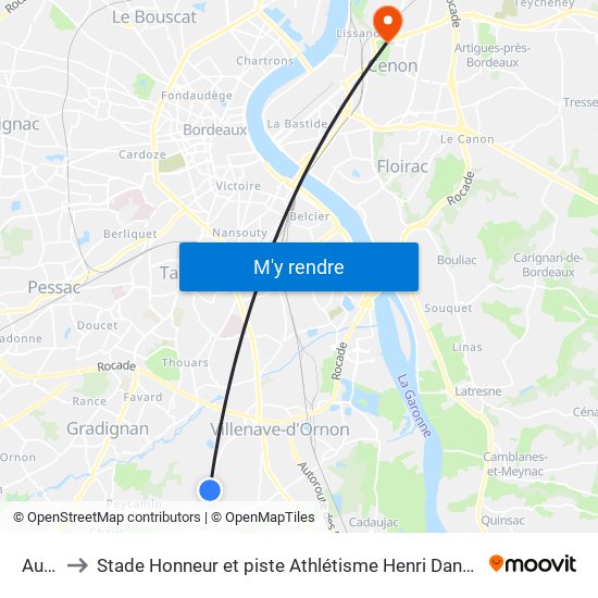 Auriol to Stade Honneur et piste Athlétisme Henri Danflous de Palmer map