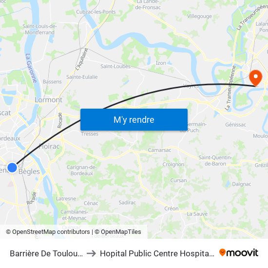Barrière De Toulouse to Hopital Public Centre Hospitalier map