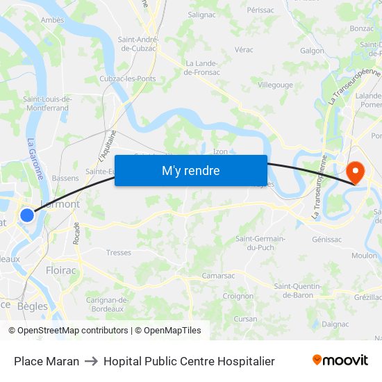 Place Maran to Hopital Public Centre Hospitalier map