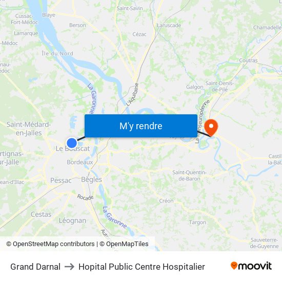 Grand Darnal to Hopital Public Centre Hospitalier map