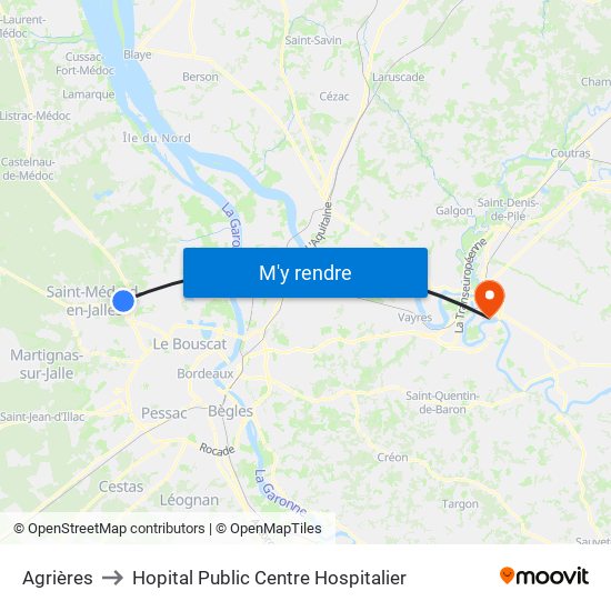 Agrières to Hopital Public Centre Hospitalier map