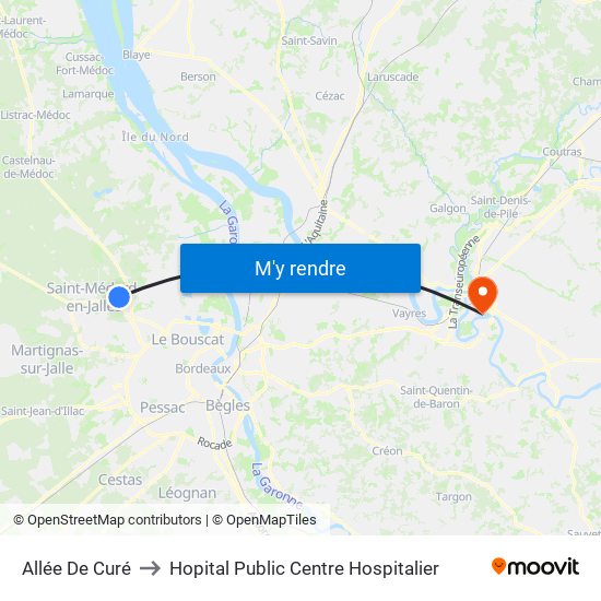 Allée De Curé to Hopital Public Centre Hospitalier map