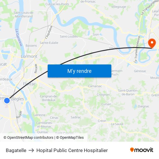 Bagatelle to Hopital Public Centre Hospitalier map