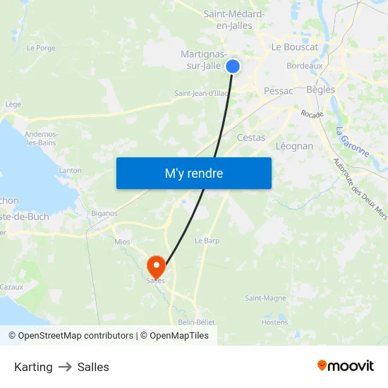 Karting to Salles map