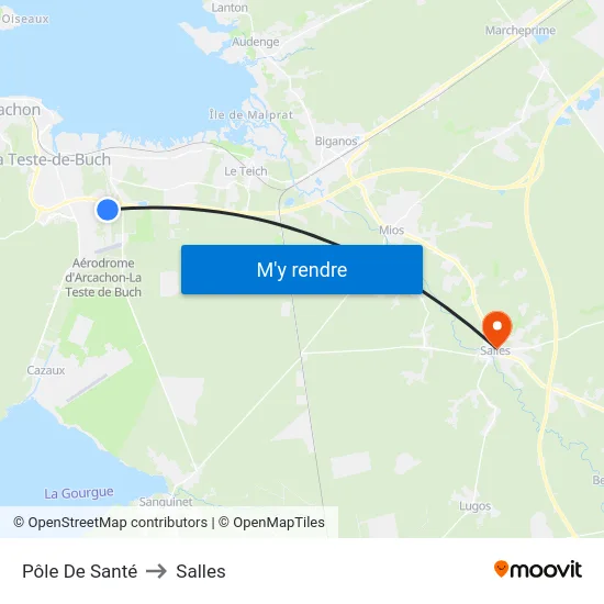 Pôle De Santé to Salles map