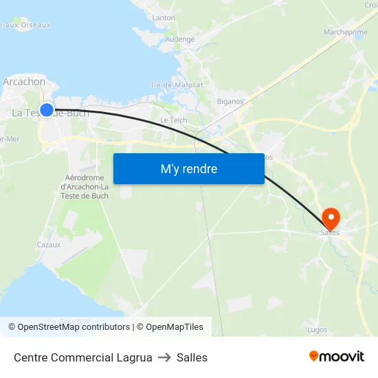 Centre Commercial Lagrua to Salles map