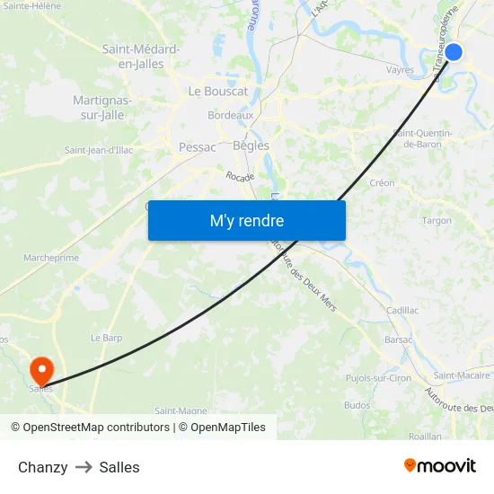 Chanzy to Salles map