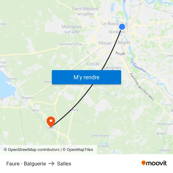 Faure - Balguerie to Salles map