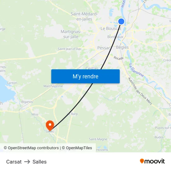 Carsat to Salles map