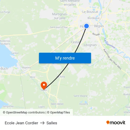 Ecole Jean Cordier to Salles map