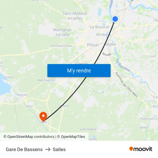 Gare De Bassens to Salles map