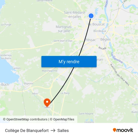 Collège De Blanquefort to Salles map