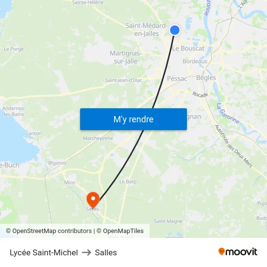 Lycée Saint-Michel to Salles map
