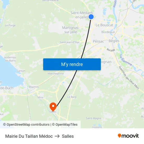 Mairie Du Taillan Médoc to Salles map