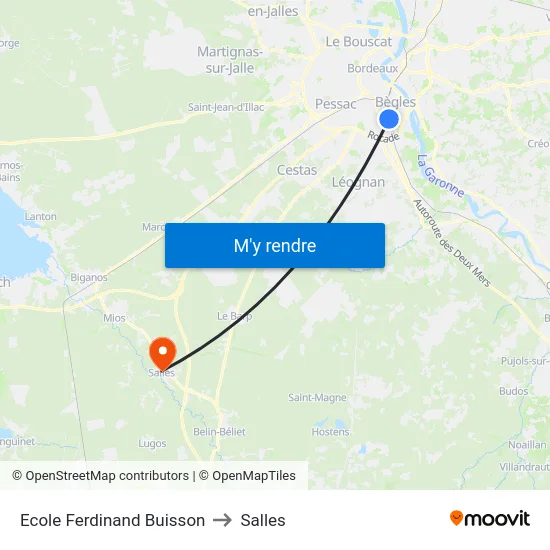 Ecole Ferdinand Buisson to Salles map