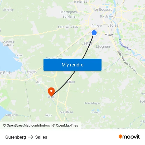 Gutenberg to Salles map