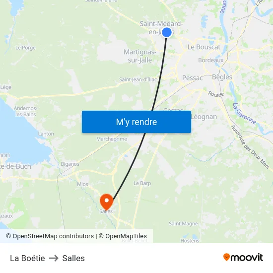 La Boétie to Salles map