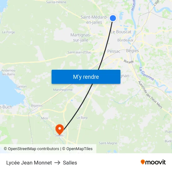Lycée Jean Monnet to Salles map